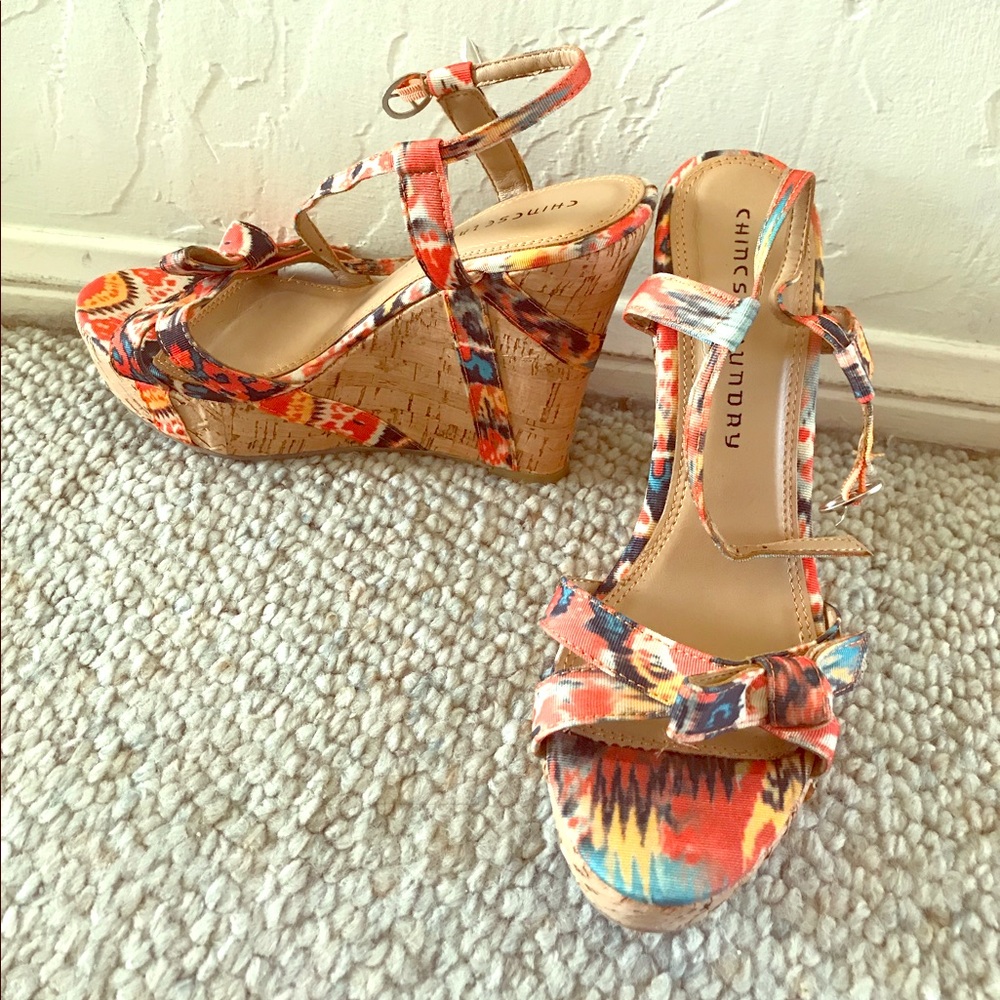 Chinese laundry cork wedges